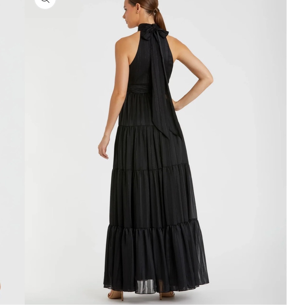 NWT Mac Duggal Black Tie Halter Neck Tiered Gown #49515 Retail $398 Sz 10 - Picture 4 of 9